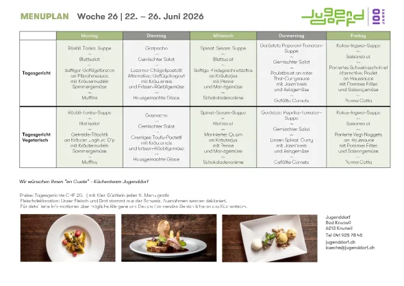 Menuplan Woche 26