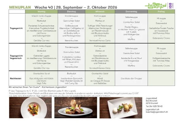 Menuplan Woche 40