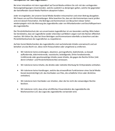 Netiquette Jugenddorf