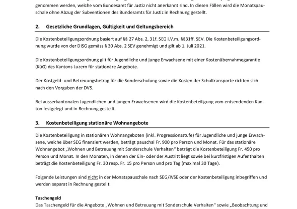 Tarif- und Kostenbeteiligungsordnung