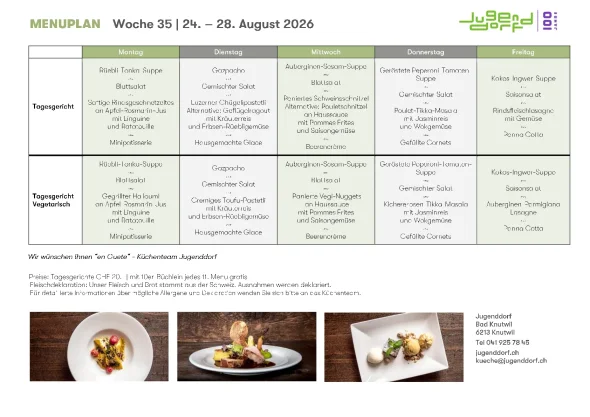 Menuplan Woche 35