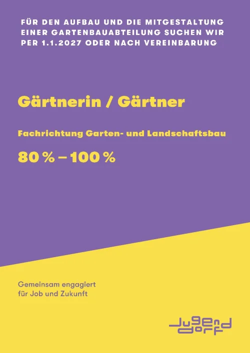 Gärtnerin / Gärtner (Fachrichtung Garten- und Landschaftsbau) 80-100%