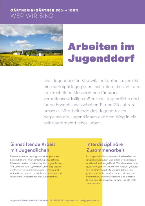 Gärtnerin / Gärtner (Fachrichtung Garten- und Landschaftsbau) 80-100%