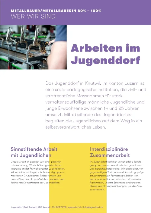 Metallbauer / Metallbauerin 80-100%