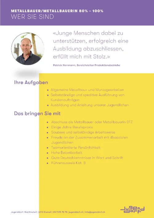Metallbauer / Metallbauerin 80-100%