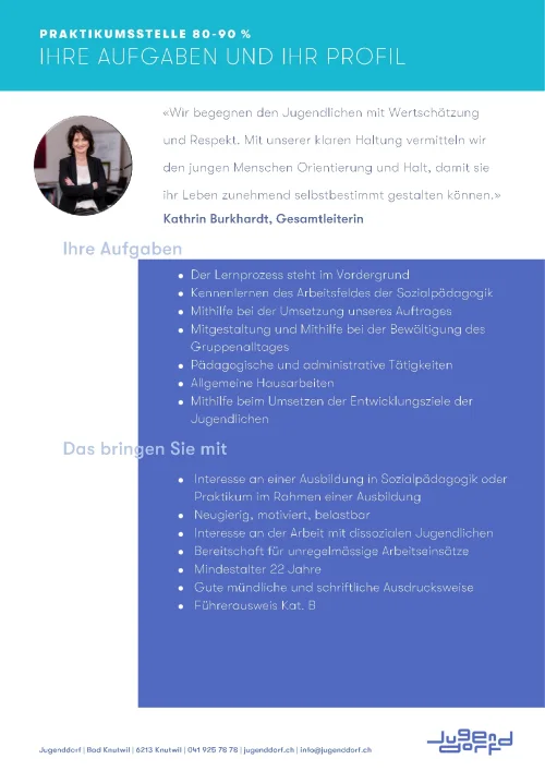 Praktikumsstelle auf einer Wohngruppe 80-90%